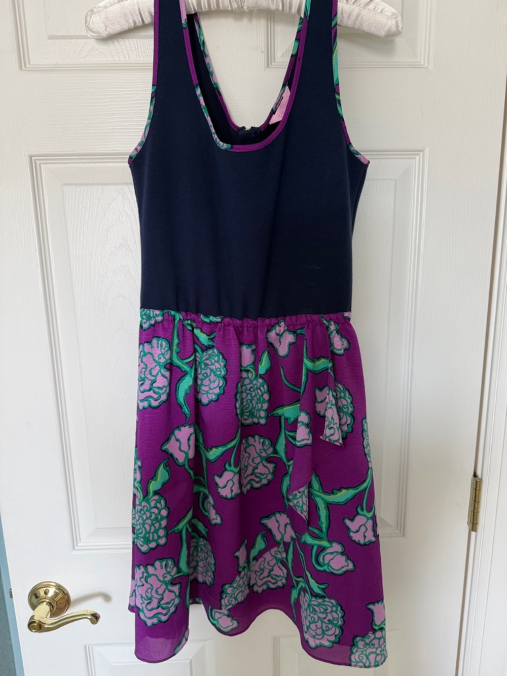 Lilly Pulitzer  Navy & Purple Flower Tank Dress